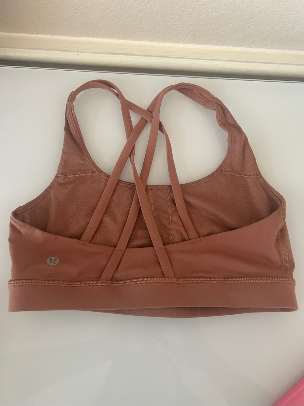 lululemon athletica Strappy Crossback Sports Bra in Dusty Rose Brown